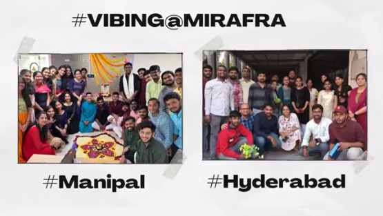 Thrilled to share a sneak peek into the lively and dynamic culture at Mirafra Technologies across its office locations!