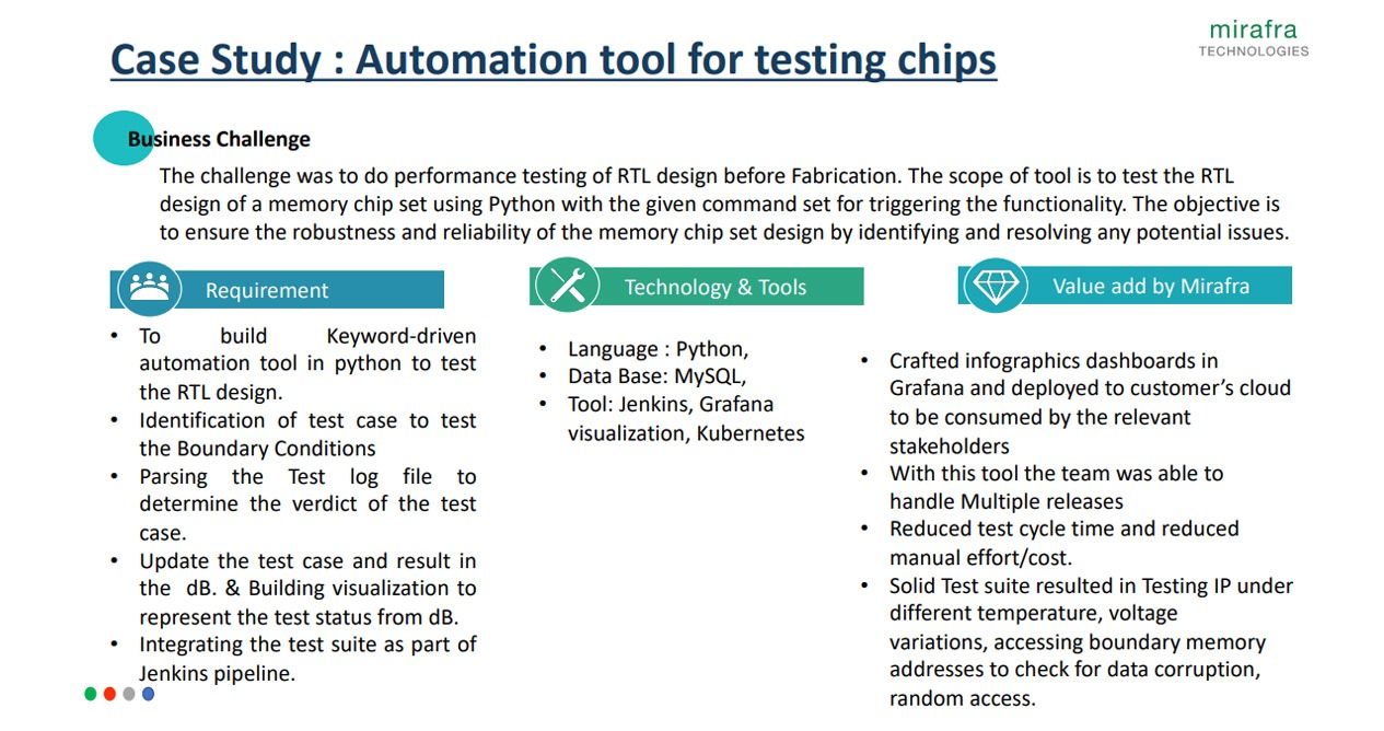 Automation tool for testing chips