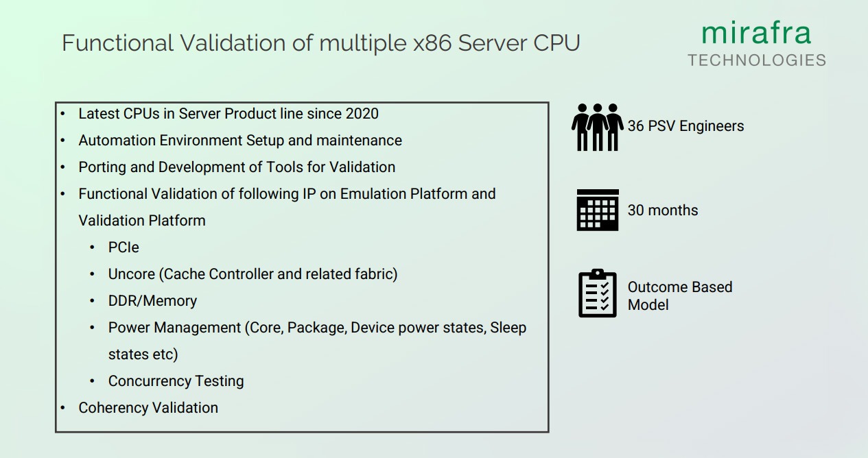 Functional Validation of multiple x86 Server CPU