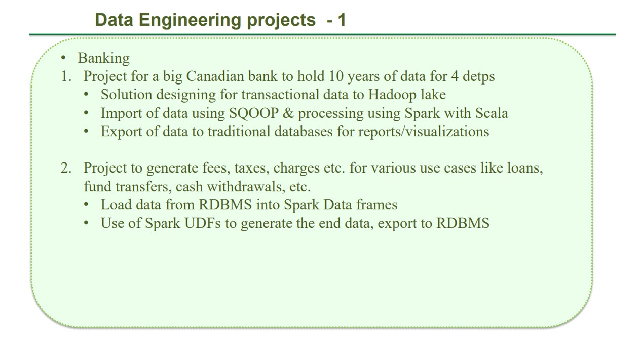 Data Engineering projects