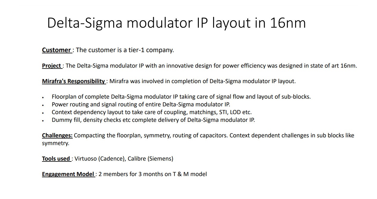 Delta-Sigma modulator IP layout in 16nm