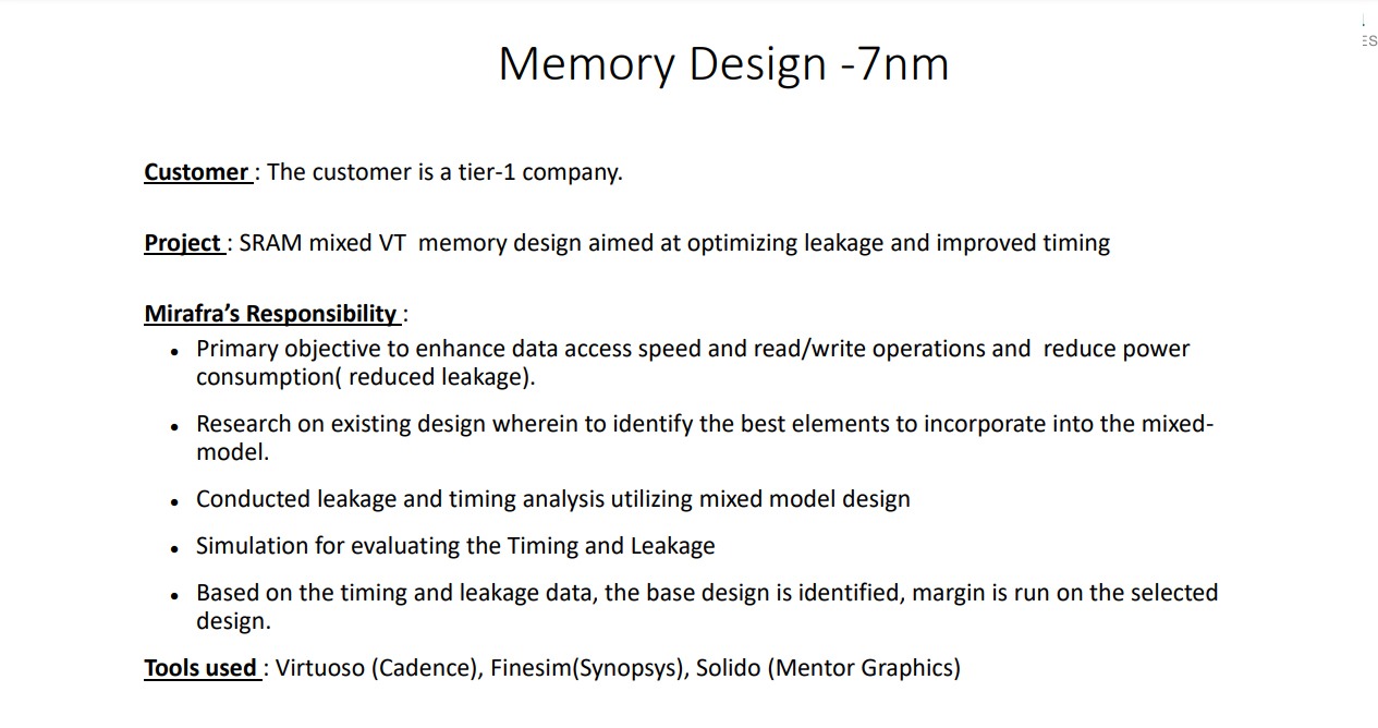 Memory Design -7nm