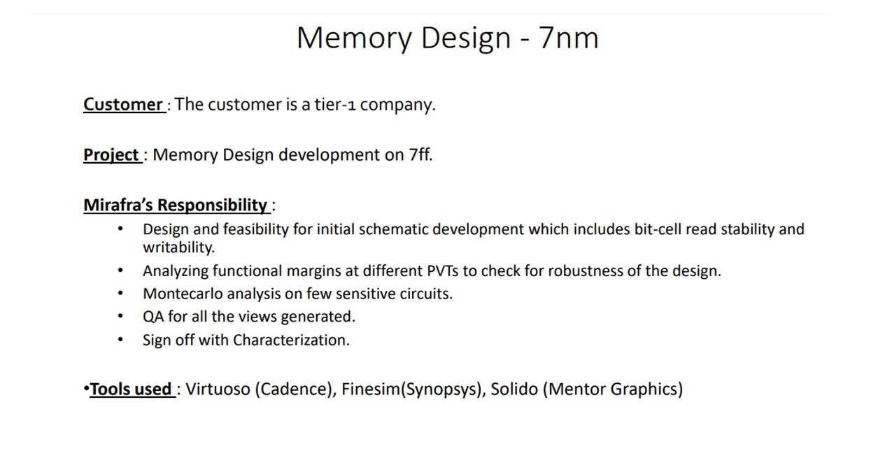 Memory Design – 7nm