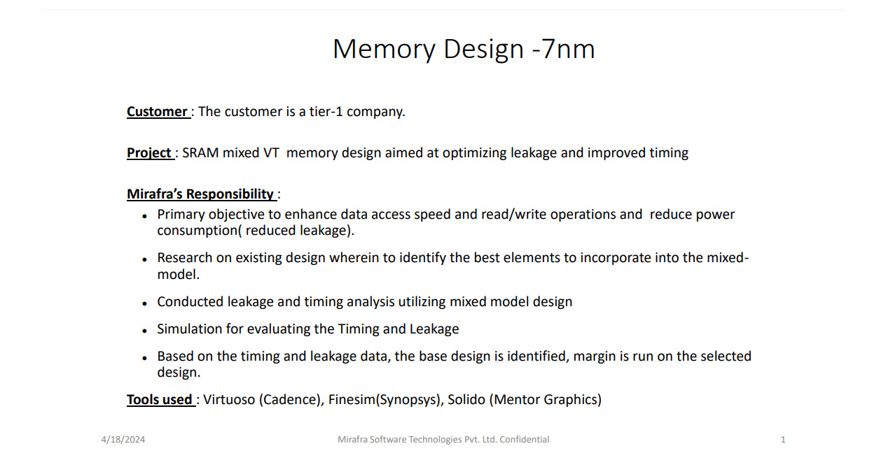 Memory Design-7nm