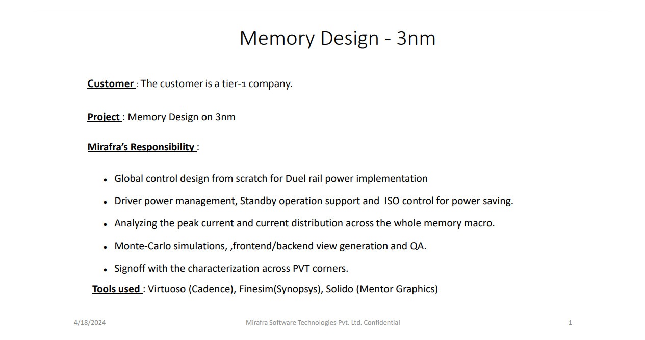 Memory Design – 3nm