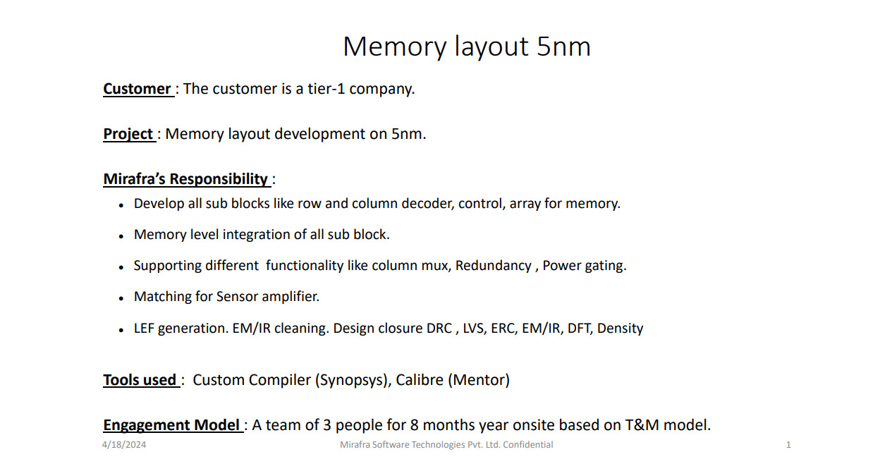 Memory layout 5nm