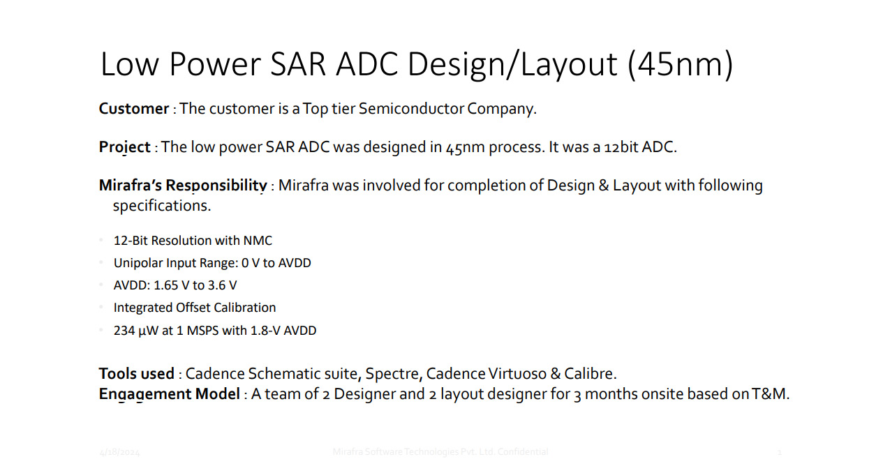 Low Power SAR ADC Design/Layout (45nm)